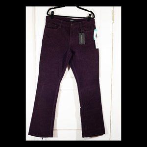 Prosperity Womens Sheila Dark Purple Corduroy Jeans Size 14 NWT